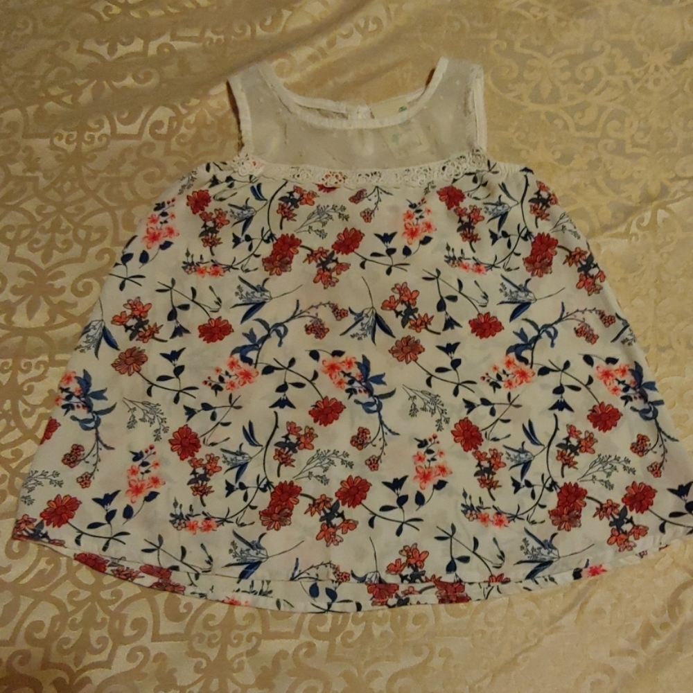 Lily Bleu Sleeveless Floral T-Shirt Size 5